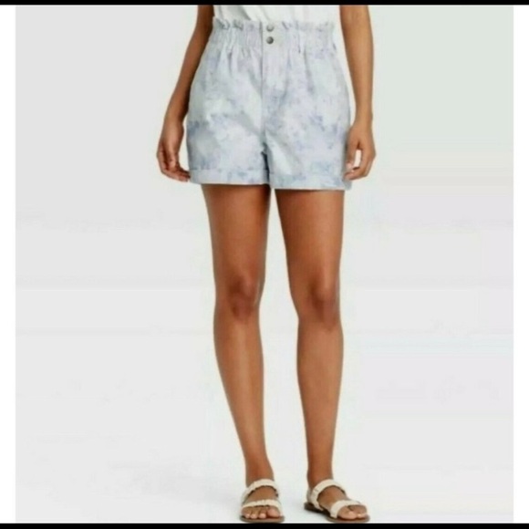 Universal Thread Pants - Universal Thread Tie Dye Denim High Rise Shorts Blue Cloud